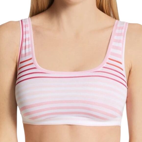 Dkny Other - NWT DKNY Pink Stripe Modal Bralette Wireless Lightweight Women’s Medium